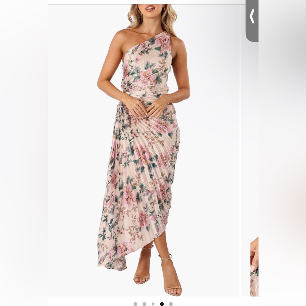 Petal & Pup Floral Cream Kleo One Shoulder Dress